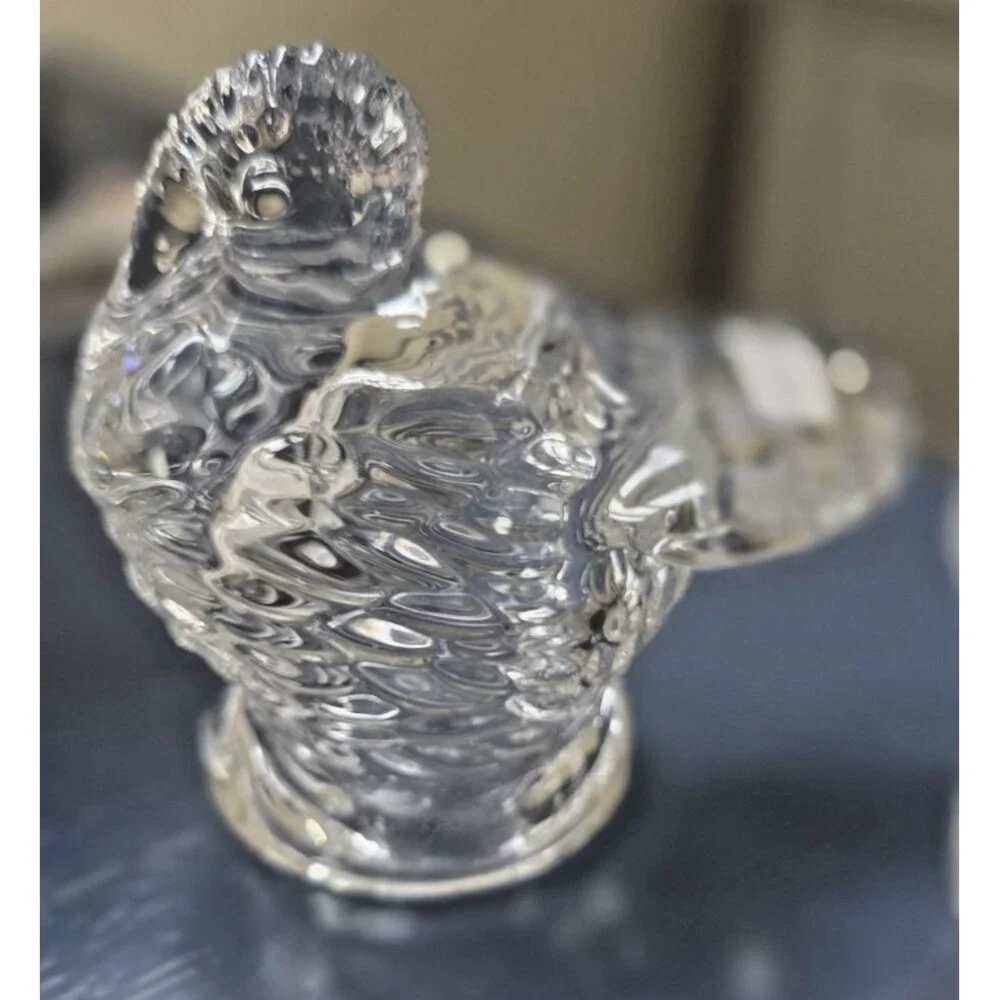 Lead Crystal Turkey Salt & Pepper Set #29801 Godinger Shannon New